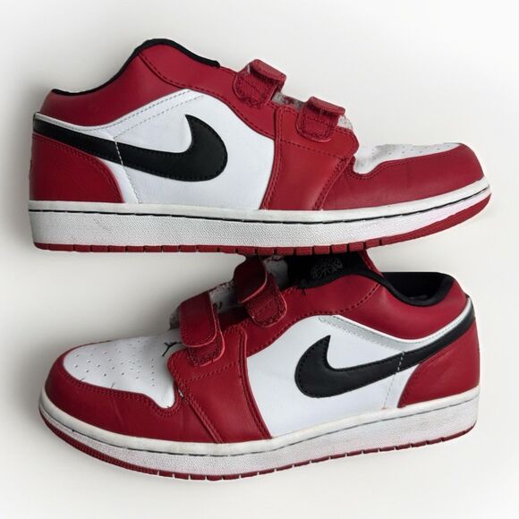 Size 9 - Air Jordan 1 Low V E L C R O Varsity Red RARE - Picture 1 of 8